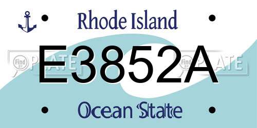 E3852A Rhode Island License Plate