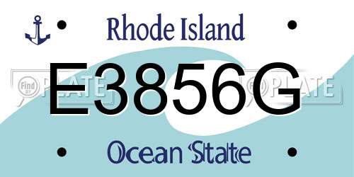E3856G Rhode Island License Plate