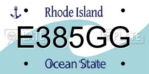 E385GG Rhode Island License Plate