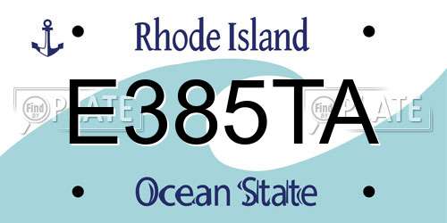 E385TA Rhode Island License Plate