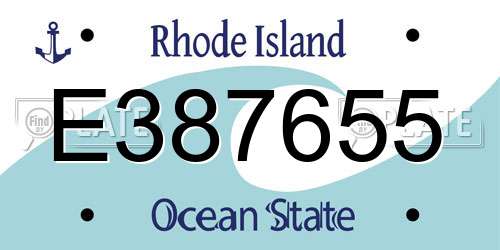 E387655 Rhode Island License Plate