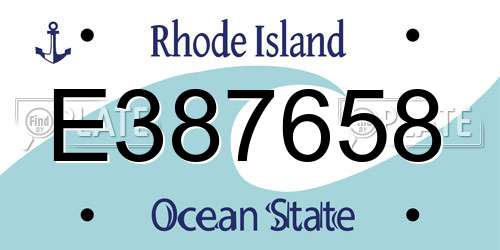 E387658 Rhode Island License Plate