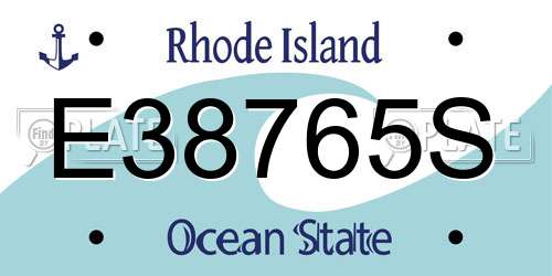 E38765S Rhode Island License Plate