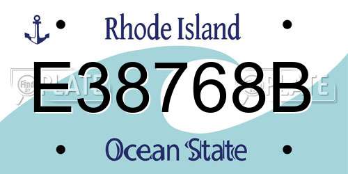 E38768B Rhode Island License Plate
