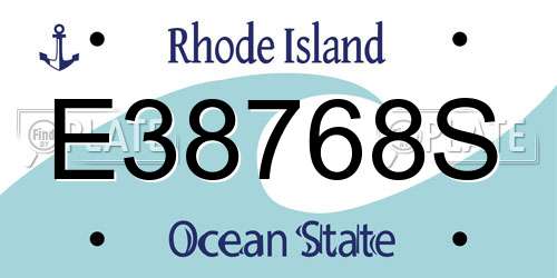 E38768S Rhode Island License Plate