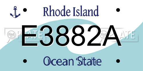 E3882A Rhode Island License Plate