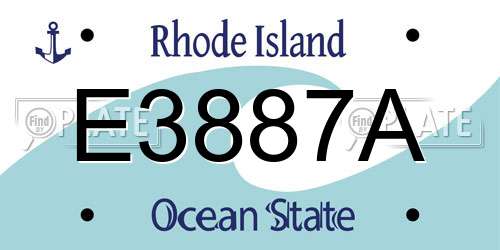 E3887A Rhode Island License Plate