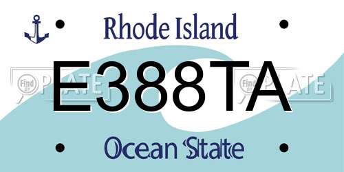 E388TA Rhode Island License Plate