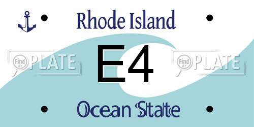 E4 Rhode Island License Plate