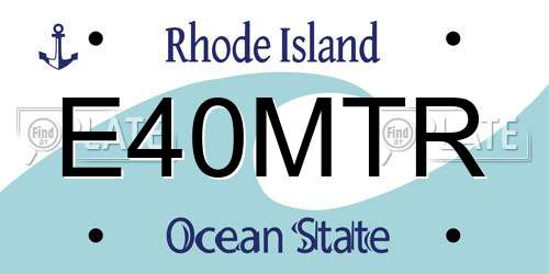 E40MTR Rhode Island License Plate