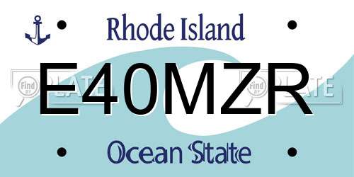 E40MZR Rhode Island License Plate