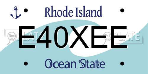 E40XEE Rhode Island License Plate