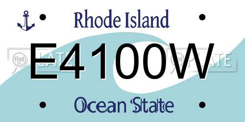 E4100W Rhode Island License Plate