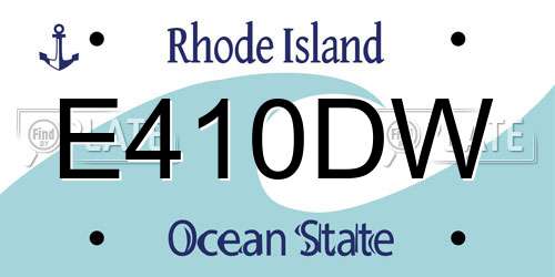 E410DW Rhode Island License Plate