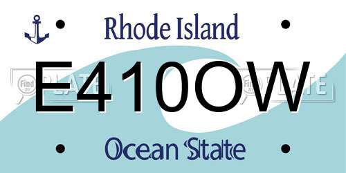E410OW Rhode Island License Plate