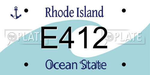 E412 Rhode Island License Plate