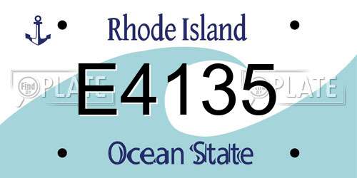 E4135 Rhode Island License Plate