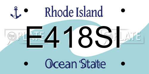 E418SI Rhode Island License Plate