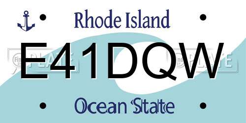 E41DQW Rhode Island License Plate