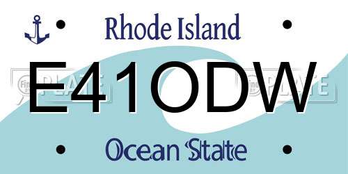 E41ODW Rhode Island License Plate