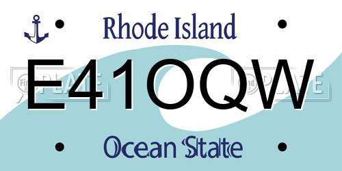 E41OQW Rhode Island License Plate