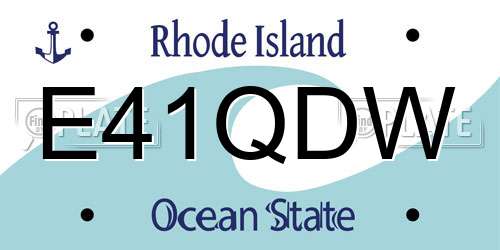 E41QDW Rhode Island License Plate