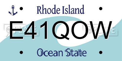 E41QOW Rhode Island License Plate