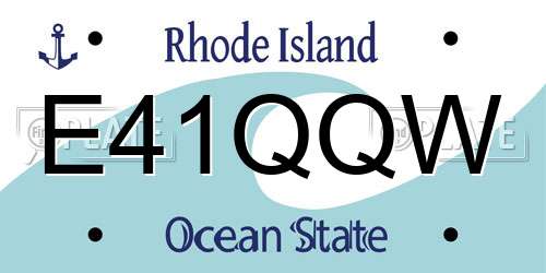 E41QQW Rhode Island License Plate