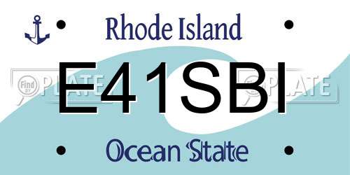 E41SBI Rhode Island License Plate