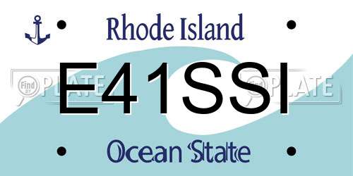 E41SSI Rhode Island License Plate