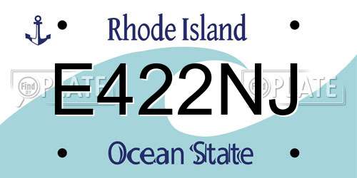 E422NJ Rhode Island License Plate