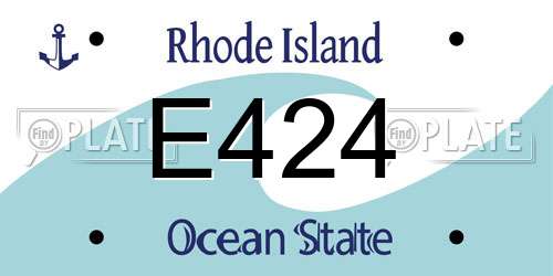E424 Rhode Island License Plate