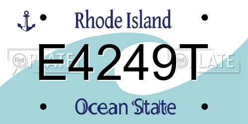E4249T Rhode Island License Plate
