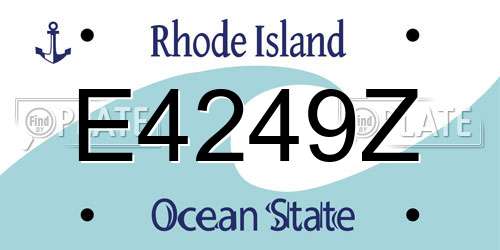 E4249Z Rhode Island License Plate
