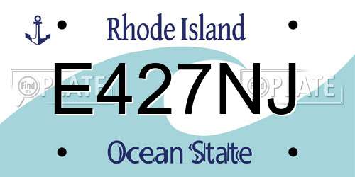 E427NJ Rhode Island License Plate
