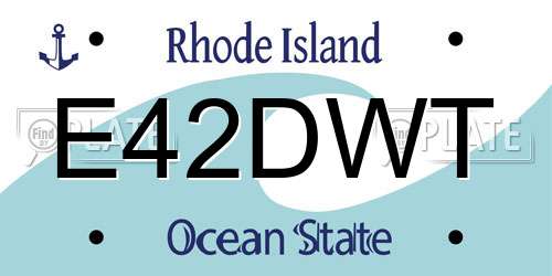 E42DWT Rhode Island License Plate