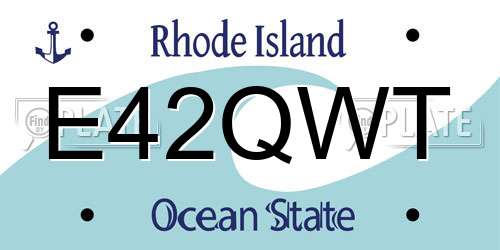 E42QWT Rhode Island License Plate