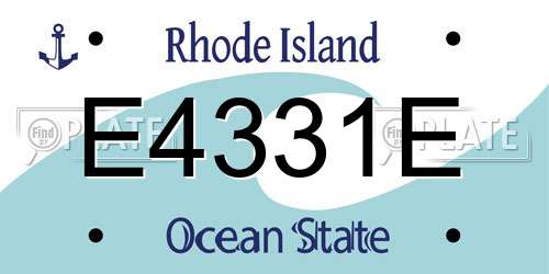 E4331E Rhode Island License Plate