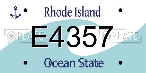 E4357 Rhode Island License Plate