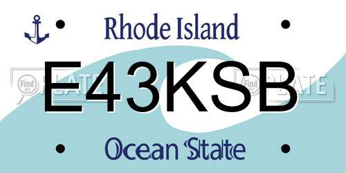E43KSB Rhode Island License Plate