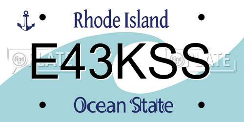 E43KSS Rhode Island License Plate