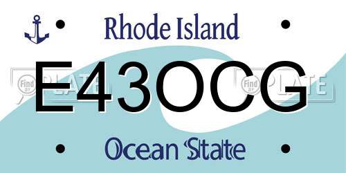 E43OCG Rhode Island License Plate