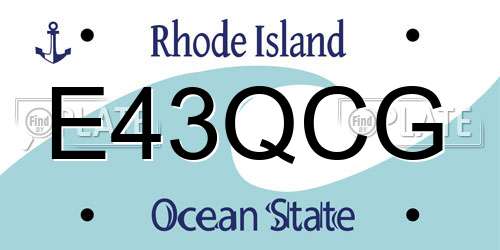 E43QCG Rhode Island License Plate