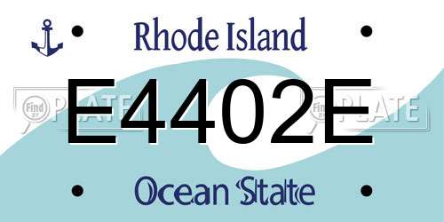 E4402E Rhode Island License Plate