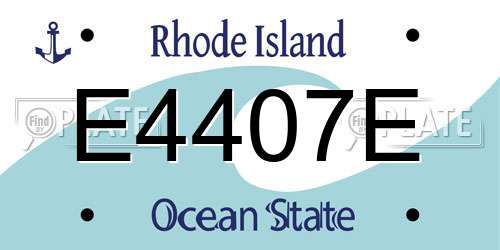 E4407E Rhode Island License Plate