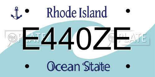 E440ZE Rhode Island License Plate