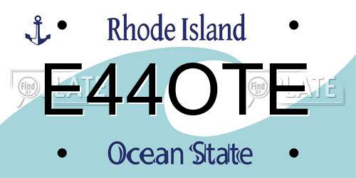 E44OTE Rhode Island License Plate