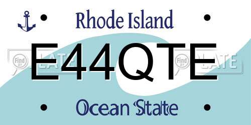 E44QTE Rhode Island License Plate