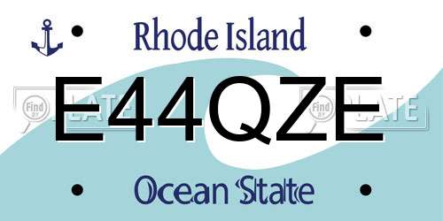 E44QZE Rhode Island License Plate