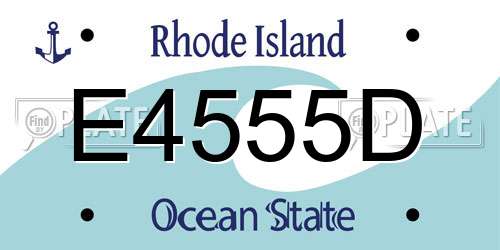 E4555D Rhode Island License Plate